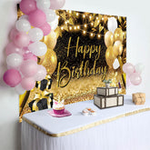 Lofaris Golden Balloons Gift Bokeh Vibe Birthday Backdrop